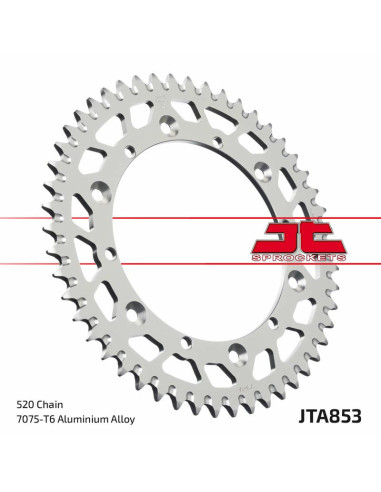 JT SPROCKETS Aluminium Ultra-Light Self-Cleaning Rear Sprocket 853 - 520