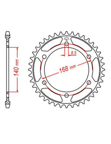 Couronne JT SPROCKETS acier standard 6 - 525