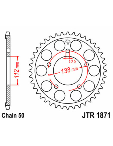 Couronne JT SPROCKETS acier standard 1871 - 530