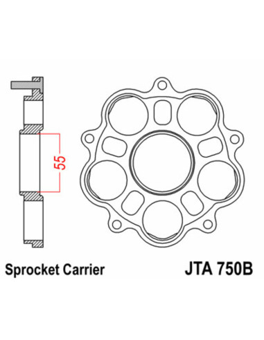 JT SPROCKETS Rear Sprocket Carrier - 5 Silentbloc Ducati