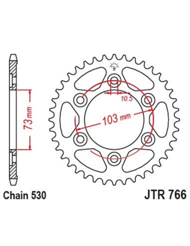 JT SPROCKETS Steel Standard Rear Sprocket 766 - 530