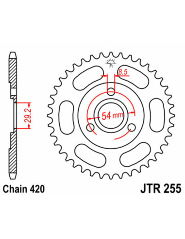 JT SPROCKETS Steel Standard Rear Sprocket 255 - 420