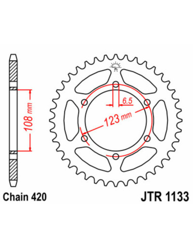JT SPROCKETS Steel Standard Rear Sprocket 1133 - 420