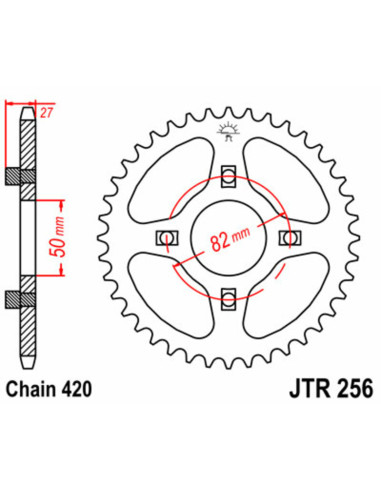 Couronne JT SPROCKETS acier standard 256 - 420