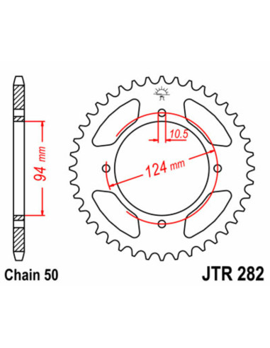 JT SPROCKETS Steel Standard Rear Sprocket 282 - 530