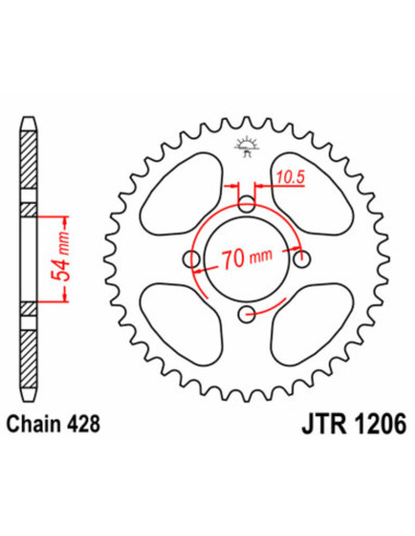 Couronne JT SPROCKETS acier standard 1206 - 428