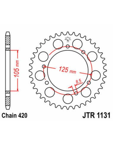 JT SPROCKETS Steel Standard Rear Sprocket 1131 - 420