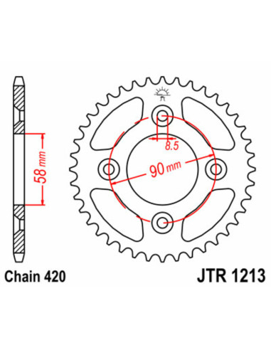 JT SPROCKETS Steel Standard Rear Sprocket 1213 - 420
