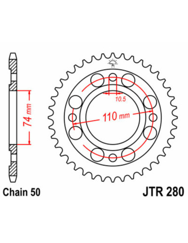 JT SPROCKETS Steel Standard Rear Sprocket 280 - 530