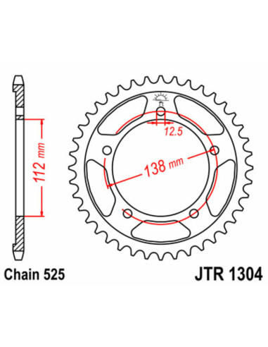 Couronne JT SPROCKETS acier standard 1304 - 525