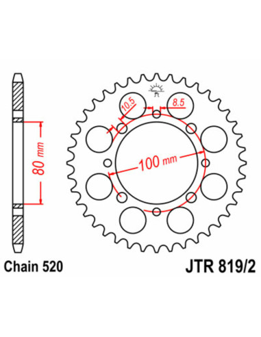 JT SPROCKETS Steel Standard Rear Sprocket - 520