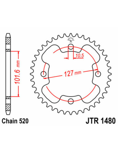 JT SPROCKETS Steel Standard Rear Sprocket 1480 - 525