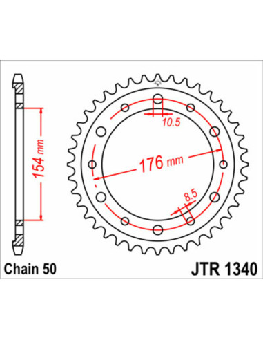 Couronne JT SPROCKETS acier standard 1340 - 530