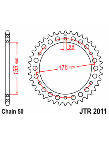 Couronne JT SPROCKETS acier standard 2011 - 530