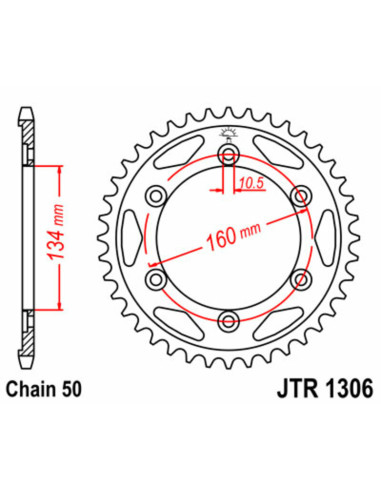 Couronne JT SPROCKETS acier standard 1306 - 530