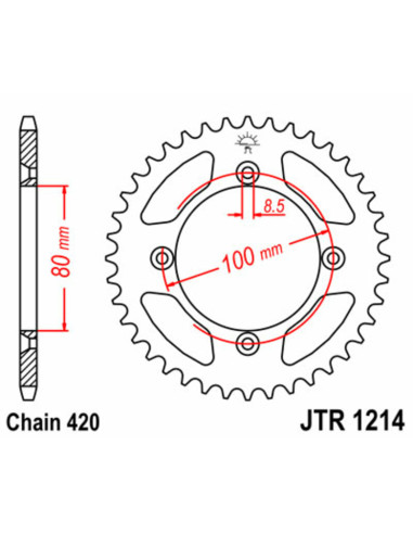 Couronne JT SPROCKETS acier standard 1214 - 420