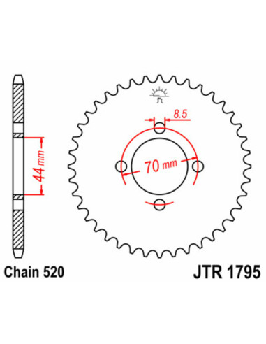 Couronne JT SPROCKETS acier standard 1795 - 520