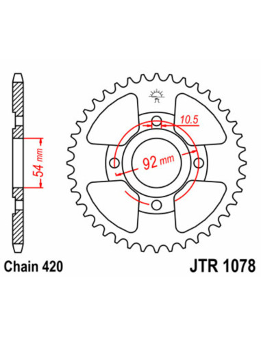 Couronne JT SPROCKETS acier standard 1078 - 420