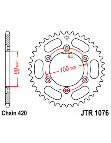 JT SPROCKETS Steel Standard Rear Sprocket 1076 - 420