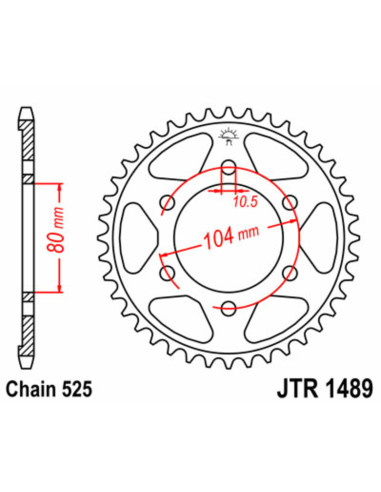 Couronne JT SPROCKETS acier standard 1489 - 525