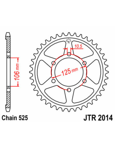 JT SPROCKETS Steel Standard Rear Sprocket 2014 - 525