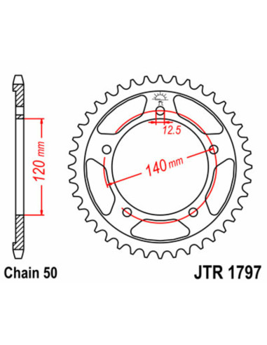Couronne JT SPROCKETS acier standard 1797 - 530