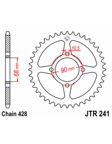 JT SPROCKETS Steel Standard Rear Sprocket 241 - 428