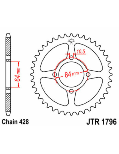 Couronne JT SPROCKETS acier standard 1796 - 428