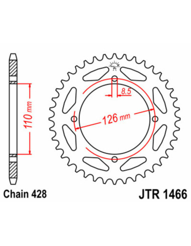 Couronne JT SPROCKETS acier standard 1466 - 428