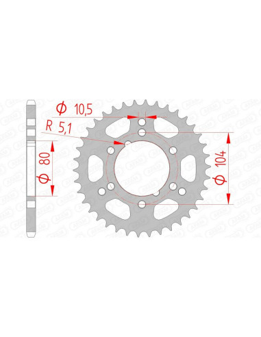 AFAM Steel Standard Rear Sprocket 98300 - 520