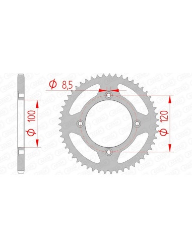 Couronne AFAM acier standard 38101 - 420