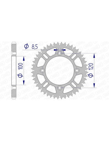 Couronne AFAM aluminium Ultra-Light anti-boue 15104 - 428