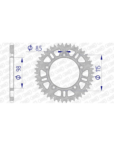 AFAM Aluminium Ultra-Light Self-Cleaning Rear Sprocket 72101 - 420