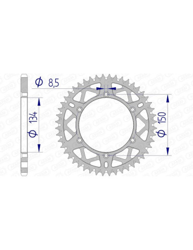 AFAM Aluminium Ultra-Light Self-Cleaning Rear Sprocket 17206520