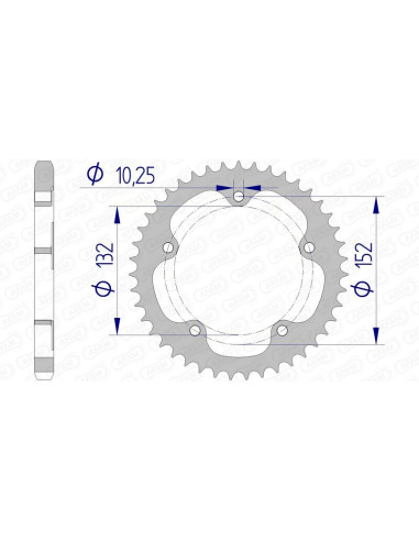 AFAM Aluminium Rear Sprocket 93836 - 525