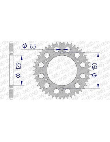 Couronne AFAM aluminium Ultra-Light anti-boue 72304 - 520