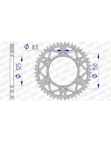 Couronne AFAM aluminium Ultra-Light anti-boue 72304 - 520