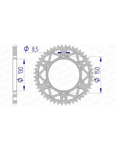 Couronne AFAM aluminium Ultra-Light anti-boue 13323 - 520