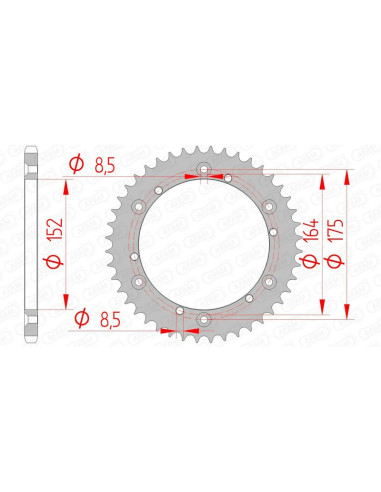 Couronne AFAM acier standard 12500 - 520