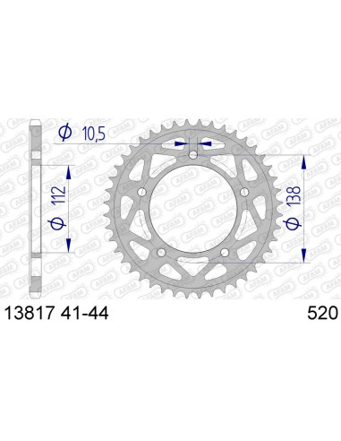 AFAM Aluminium Rear Sprocket 13817 - 520