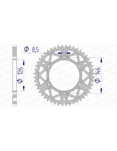 AFAM Aluminium Ultra-Light Self-Cleaning Rear Sprocket 15203 - 520