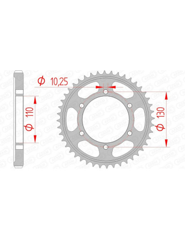 AFAM Steel Standard Rear Sprocket 12813 - 530