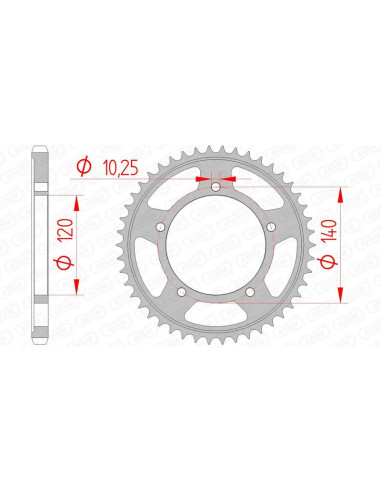 AFAM Steel Standard Rear Sprocket 14604 - 525