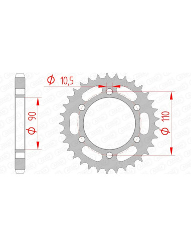 Couronne AFAM acier standard 12600 - 530