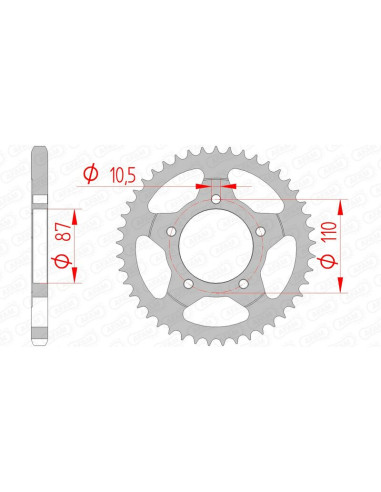 AFAM Steel Standard Rear Sprocket 14404 - 525