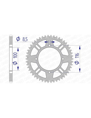 AFAM Aluminium Ultra-Light Self-Cleaning Rear Sprocket 17104420