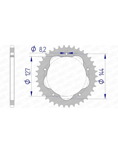 AFAM Aluminium Rear Sprocket 51607 - 520