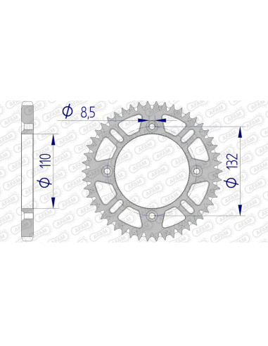 Couronne AFAM aluminium Ultra-Light anti-boue 72102 - 428