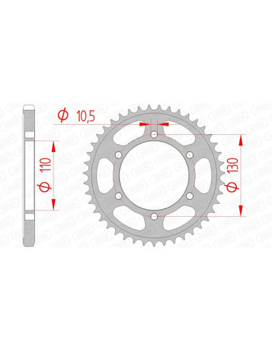 AFAM Steel Standard Rear Sprocket 12815 - 525