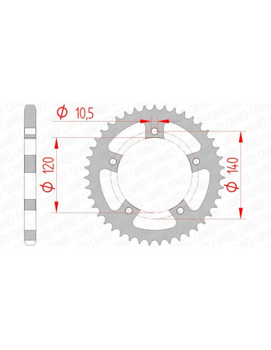 Couronne AFAM acier standard 86500 - 525